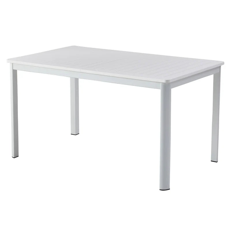 MARTA Set mobilier terasă/grădină, 6 scaune și masă alb