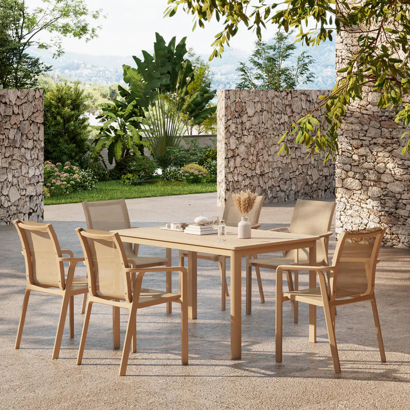 MARTA Set mobilier terasă/grădină, 6 scaune și masă