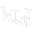CIRCLE/SUCCOR Set mobilier terasă/grădină, 2 scaune și masă alb