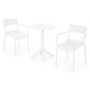 CIRCLE/CRUSOE Set mobilier terasă/grădină, 2 scaune și masă alb