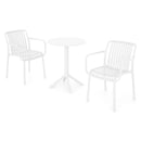 CIRCLE/ALPINE Set mobilier terasă/grădină, 2 scaune și masă alb