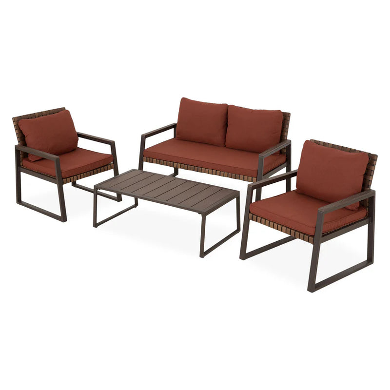 ERIK Set mobilier terasă/grădină, 2 fotolii, canapea și măsuță