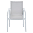 MARTA Set mobilier terasă/grădină, 4 scaune și masă alb