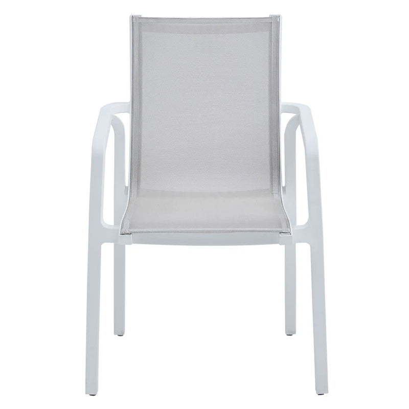 MARTA Set mobilier terasă/grădină, 4 scaune și masă alb