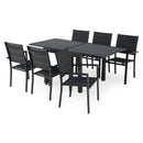 LUCCA Set mobilier terasă/grădină, 6 scaune și masă extensibilă