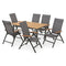 MARCUS/EASY Set mobilier terasă/grădină, 6 scaune și masă extensibilă