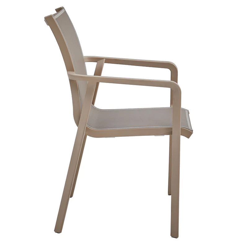 MARTA Set mobilier terasă/grădină, 4 scaune și masă sampanie