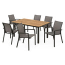 MARCUS/SILVIE Set mobilier terasă/grădină, 6 scaune și masă extensibilă