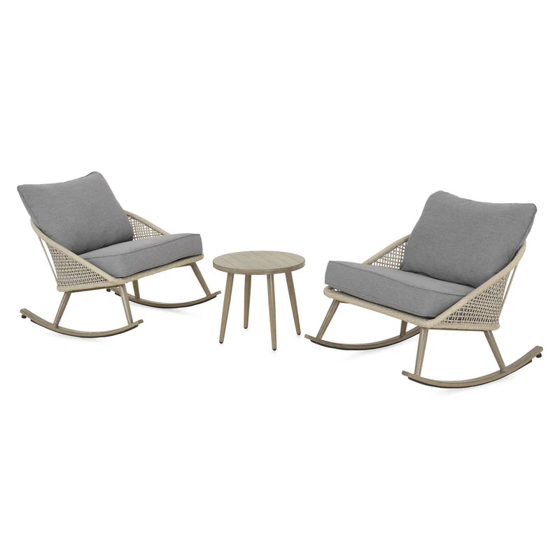 AVERY CREEK Set mobilier terasă/grădină, 2 balansoare și măsuță