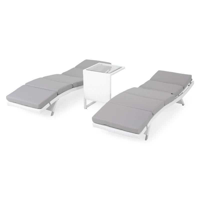 IBIZA Set mobilier terasă/terasă, 2 șezlonguri și măsuță