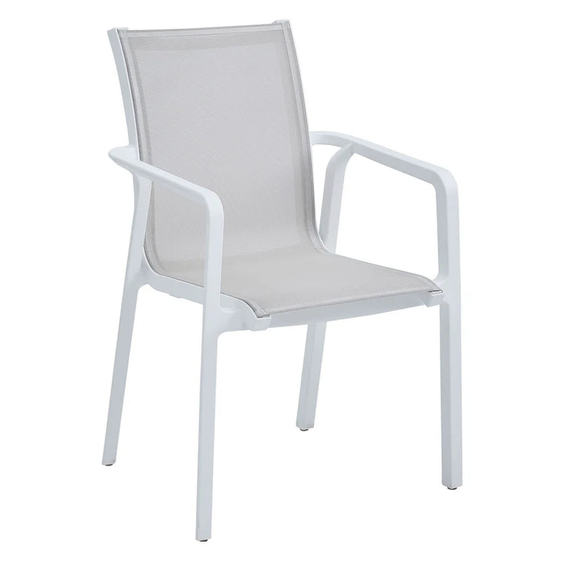 MARTA Set mobilier terasă/grădină, 4 scaune și masă alb