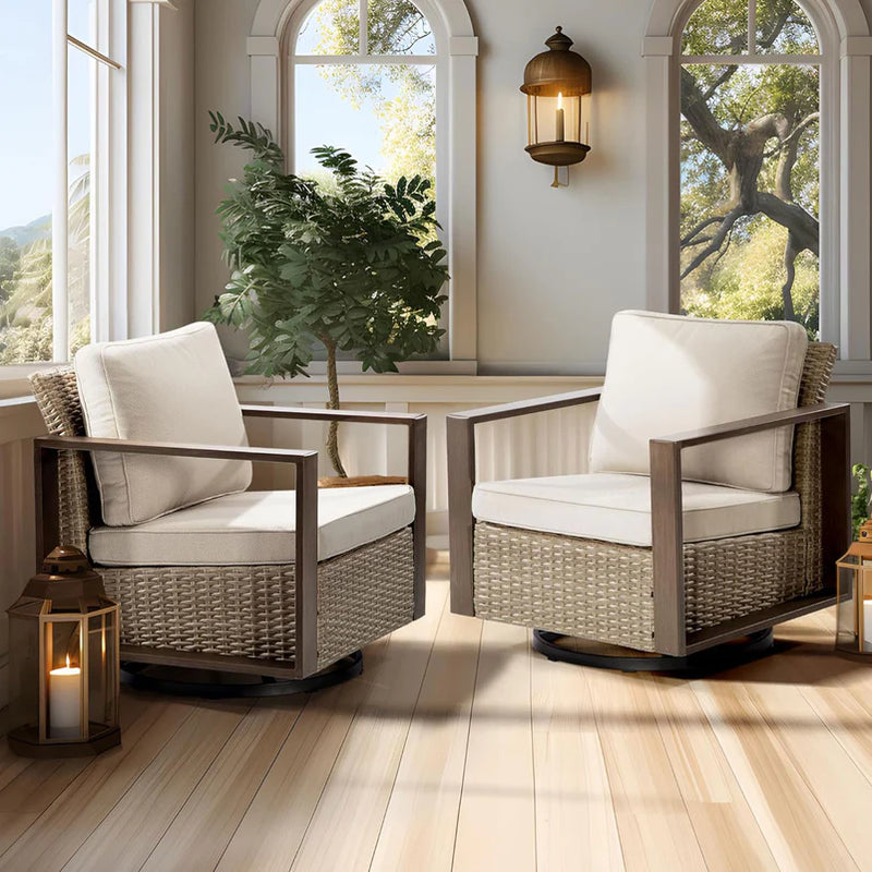 LONDON Set mobilier terasă/grădină, 2 fotolii rotative și masă