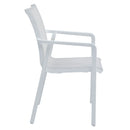 MARTA Set mobilier terasă/grădină, 4 scaune și masă alb