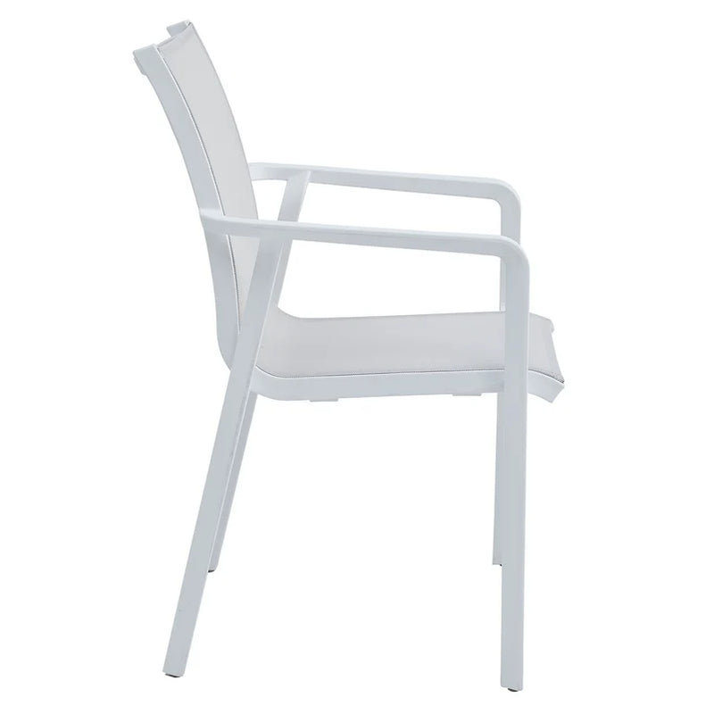 MARTA Set mobilier terasă/grădină, 6 scaune și masă alb