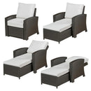 SIDNEY Set mobilier terasă/grădină, 2 fotolii recliner, canapea și 3 măsuțe