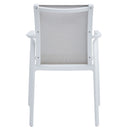 MARTA Set mobilier terasă/grădină, 4 scaune și masă alb