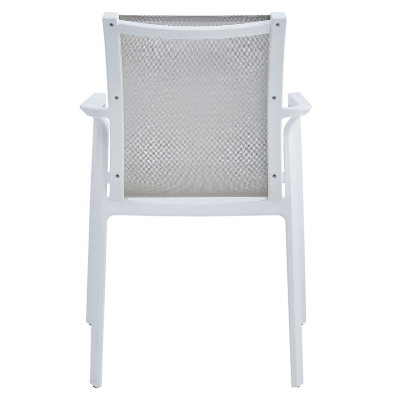 MARTA Set mobilier terasă/grădină, 4 scaune și masă alb
