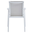 MARTA Set mobilier terasă/grădină, 6 scaune și masă alb