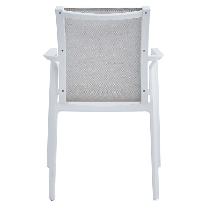 MARTA Set mobilier terasă/grădină, 6 scaune și masă alb