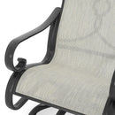 HERITAGE Set mobilier terasă/grădină, set 2 scaune-balansoar rotative