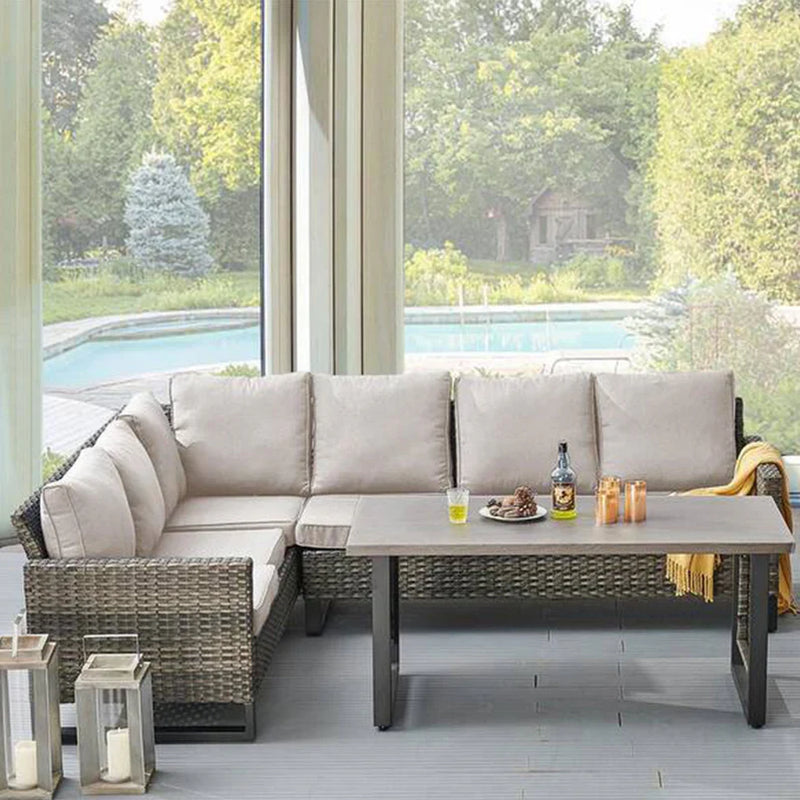 STOKE Set mobilier terasă/grădină, 2 taburete, 2 canapele și măsuță