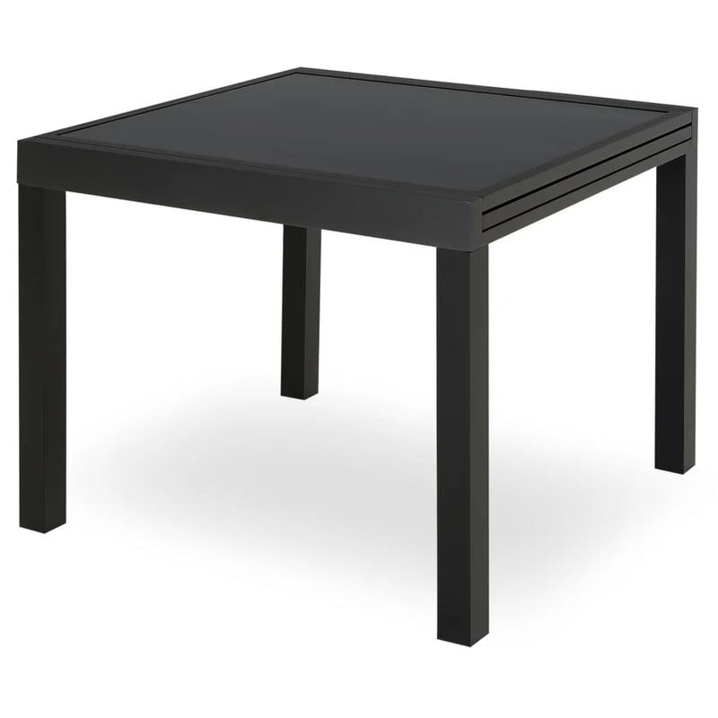 LUCCA Set mobilier terasă/grădină, 4 scaune și masă extensibilă
