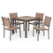 LUCCA Set mobilier terasă/grădină, 4 scaune și masă extensibilă