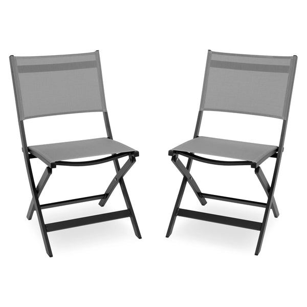 BREEZE Set mobilier terasă/grădină, 2 scaune negru