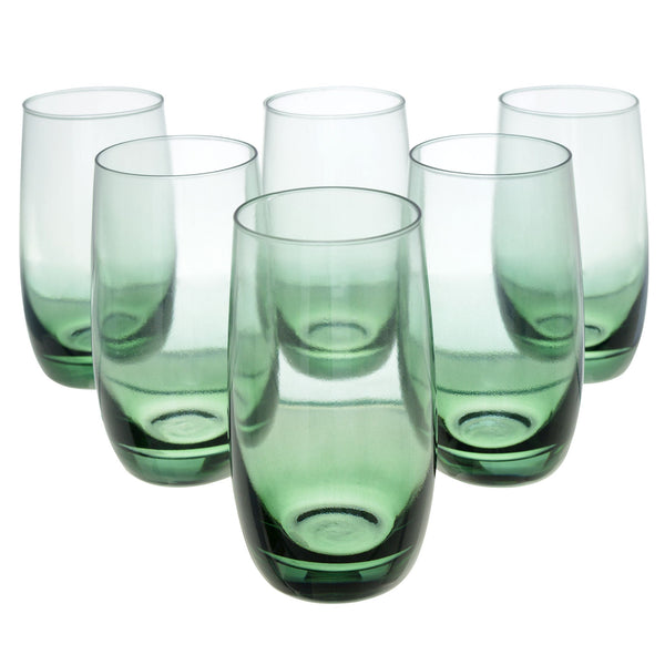 OMBRE Set 6 pahare diverse băuturi 320ml verde