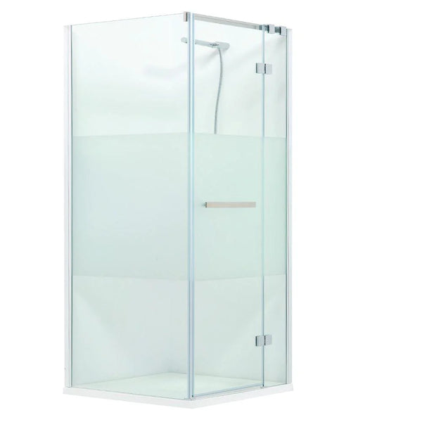 MEREDITH Sistem duș, 80x80x195 cm, ușă culisantă dreapta, sticlă, sablat