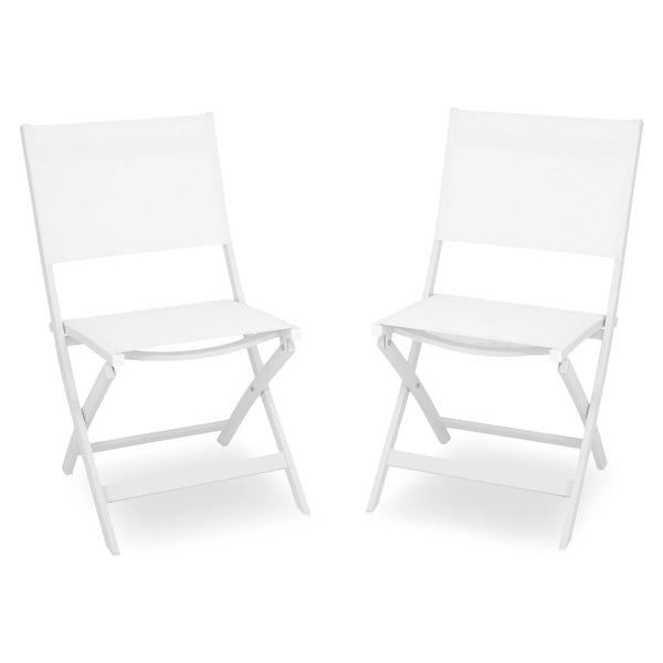 BREEZE Set mobilier terasă/grădină, 2 scaune alb