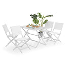 BREEZE Set mobilier terasă/grădină, 4 scaune și masă alb