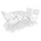 BREEZE Set mobilier terasă/grădină, 4 scaune și masă alb
