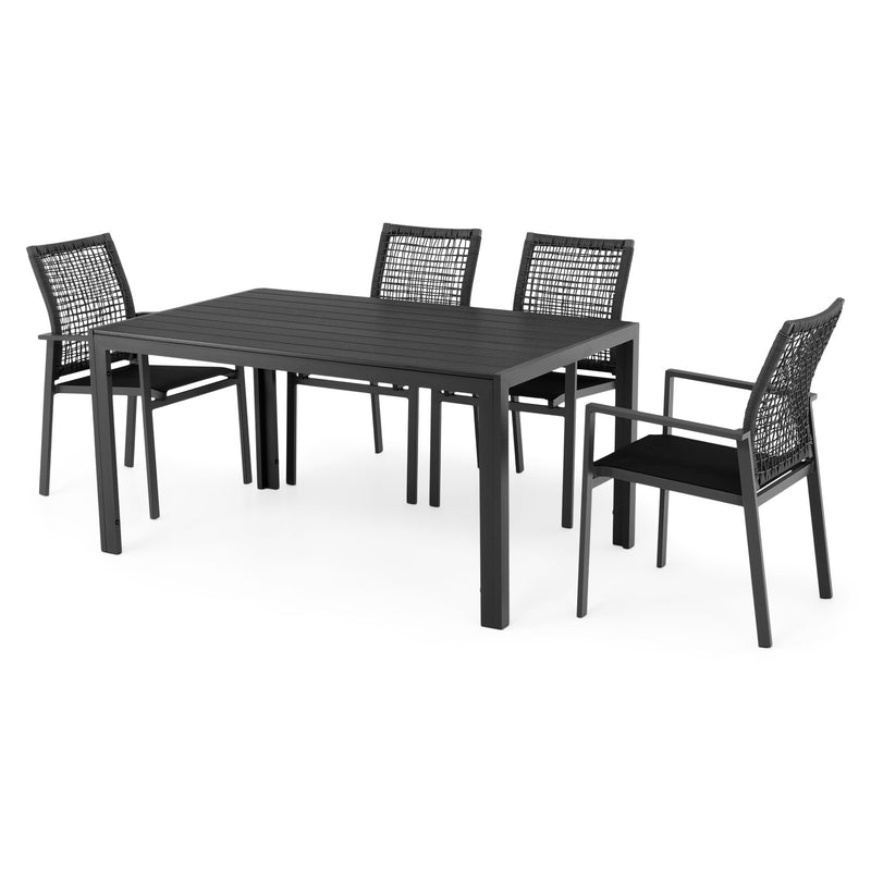 ENCORE/MAURO Set mobilier terasă/grădină, 4 scaune și masă dreptunghiulară
