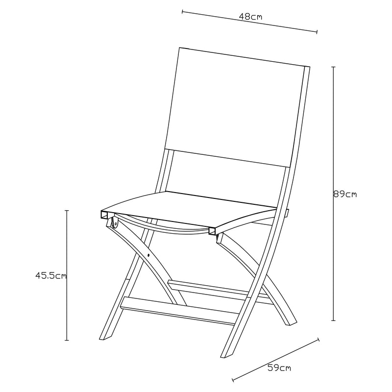 BREEZE Set mobilier terasă/grădină, 2 scaune negru