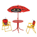 LADYBUG Set masa, 2 scaune, umbrela pentru copii